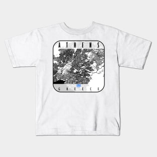 Athens Map Greece Kids T-Shirt